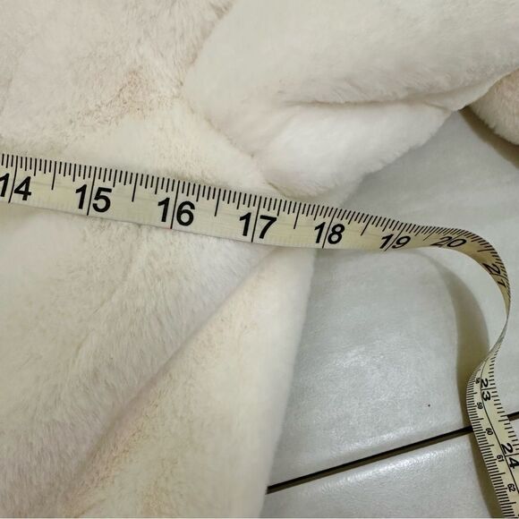 Apparis Faux Fur White Double Breasted Winter Trench Coat - Picture 8 of 11